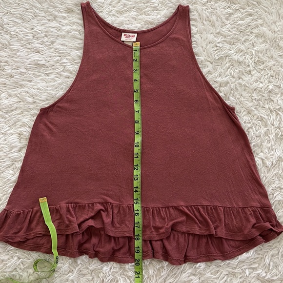 Women's Sleeveless Ruffle Hem Top - Mauve - Picture 10 of 10